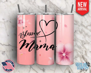 Blessed Mama – Pink Tumbler