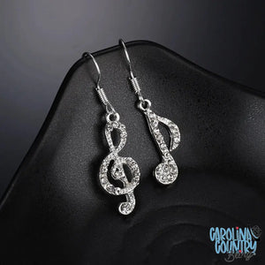 Bring On The Music – Silver Earrings