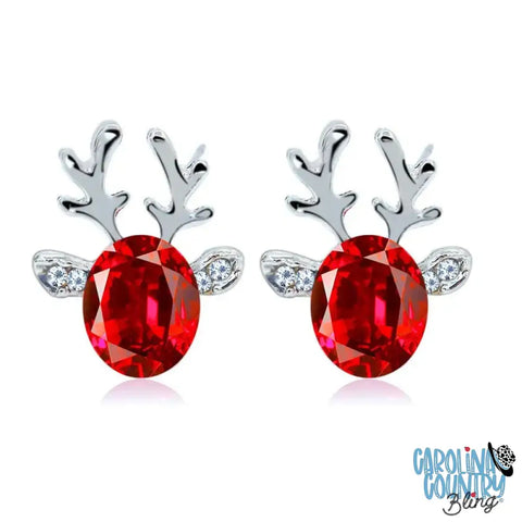 Deer To My Heart - Red Earrings