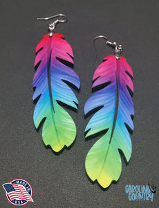 Feathers Of Many Colors - Multi Earrings