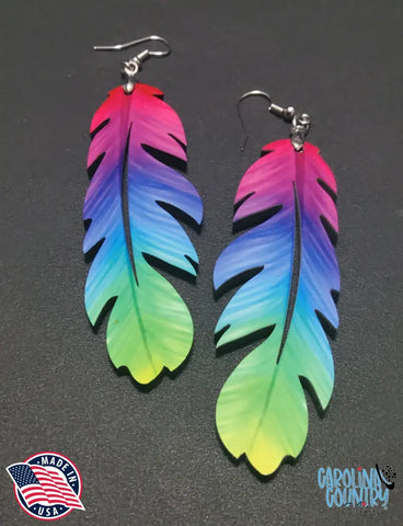 Feathers Of Many Colors - Multi Earrings