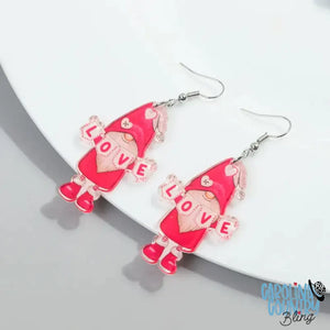 Gnome Love – Pink Earrings