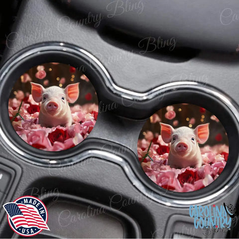 Sloppy Kisses Pink Car Coaster
