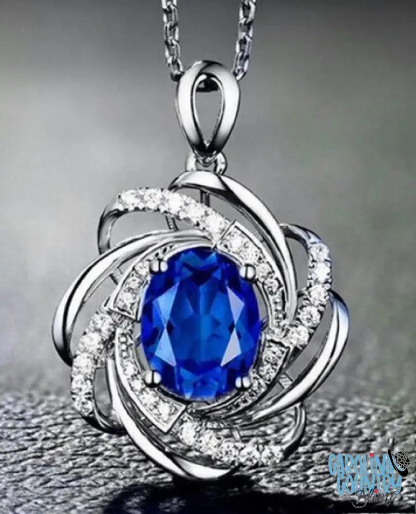 Swirled Around Blue Necklace