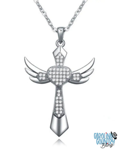 Wings Of Love Silver Necklace
